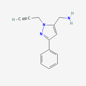 molecular formula C13H13N3 B1479635 (3-phenyl-1-(prop-2-yn-1-yl)-1H-pyrazol-5-yl)methanamine CAS No. 2091550-00-2
