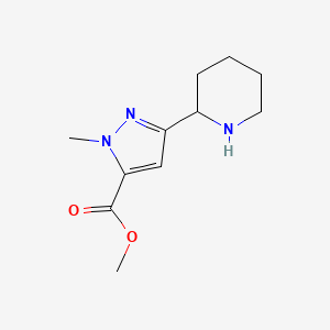 molecular formula C11H17N3O2 B1479638 methyl 1-methyl-3-(piperidin-2-yl)-1H-pyrazole-5-carboxylate CAS No. 2091608-45-4