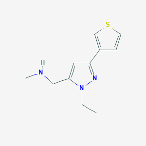 molecular formula C11H15N3S B1479640 1-(1-ethyl-3-(thiophen-3-yl)-1H-pyrazol-5-yl)-N-methylmethanamine CAS No. 2098131-90-7