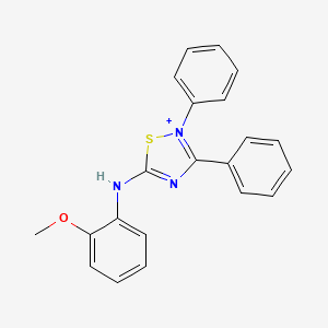 molecular formula C21H18N3OS+ B14796408 5-((2-Methoxyphenyl)amino)-2,3-diphenyl-1,2,4-thiadiazol-2-ium 