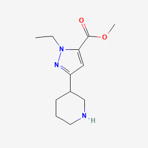 molecular formula C12H19N3O2 B1479642 methyl 1-ethyl-3-(piperidin-3-yl)-1H-pyrazole-5-carboxylate CAS No. 2097983-77-0