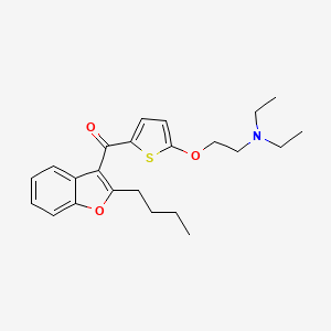 molecular formula C23H29NO3S B14796420 Methanone, (2-butyl-3-benzofuranyl)[5-[2-(diethylamino)ethoxy]-2-thienyl]- 