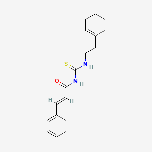 molecular formula C18H22N2OS B14796439 (2E)-N-{[2-(cyclohex-1-en-1-yl)ethyl]carbamothioyl}-3-phenylprop-2-enamide 