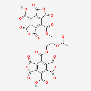 molecular formula C29H10O22 B14796443 8-[2-acetyloxy-3-(4-carboxy-1,3,5,7-tetraoxofuro[3,4-f][2]benzofuran-8-carbonyl)oxypropoxy]carbonyl-1,3,5,7-tetraoxofuro[3,4-f][2]benzofuran-4-carboxylic acid 