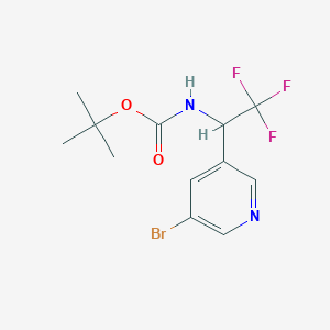 molecular formula C12H14BrF3N2O2 B14796452 N-Boc-1-(5-bromo-pyridin-3-YL)-2,2,2-trifluoro-ethylamine CAS No. 886368-08-7