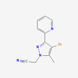 2-(4-bromo-5-methyl-3-(pyridin-2-yl)-1H-pyrazol-1-yl)acetonitrile