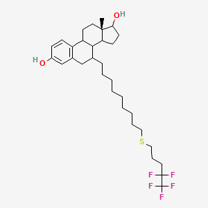 molecular formula C32H47F5O2S B14796495 (13S)-13-methyl-7-[9-(4,4,5,5,5-pentafluoropentylsulfanyl)nonyl]-6,7,8,9,11,12,14,15,16,17-decahydrocyclopenta[a]phenanthrene-3,17-diol 