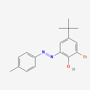 molecular formula C17H19BrN2O B14796499 2-bromo-4-tert-butyl-6-[(E)-(4-methylphenyl)diazenyl]phenol 