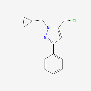 molecular formula C14H15ClN2 B1479650 5-(chloromethyl)-1-(cyclopropylmethyl)-3-phenyl-1H-pyrazole CAS No. 2098005-30-0