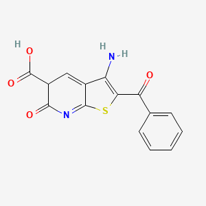 molecular formula C15H10N2O4S B14796513 3-amino-2-benzoyl-6-oxo-5H-thieno[2,3-b]pyridine-5-carboxylic acid 