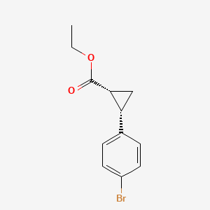 molecular formula C12H13BrO2 B14796514 Cis-2-(4-Bromo-phenyl)-cyclopropanecarboxylic acid ethyl ester 