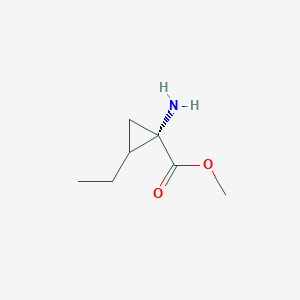 molecular formula C7H13NO2 B14796518 (1S,2R)-Methyl 1-amino-2-ethylcyclopropanecarboxylate 