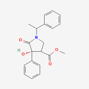 molecular formula C20H21NO4 B14796534 methyl(3S,4R)-4-hydroxy-5-oxo-4-phenyl-1-((R)-1-phenylethyl)pyrrolidine-3-carboxylate 