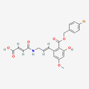 molecular formula C22H20BrNO7 B14796547 (E)-4-(((E)-3-(2-(((4-Bromobenzyl)oxy)carbonyl)-3-hydroxy-5-methoxyphenyl)allyl)amino)-4-oxobut-2-enoic acid 