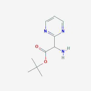 molecular formula C10H15N3O2 B14796552 Tert-butyl 2-amino-2-pyrimidin-2-ylacetate 