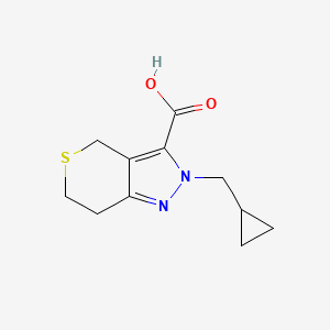 molecular formula C11H14N2O2S B1479657 2-(Cyclopropylmethyl)-2,4,6,7-tetrahydrothiopyrano[4,3-c]pyrazole-3-carboxylic acid CAS No. 2091137-71-0