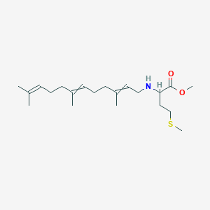 molecular formula C21H37NO2S B14796588 Methyl 4-methylsulfanyl-2-(3,7,11-trimethyldodeca-2,6,10-trienylamino)butanoate 