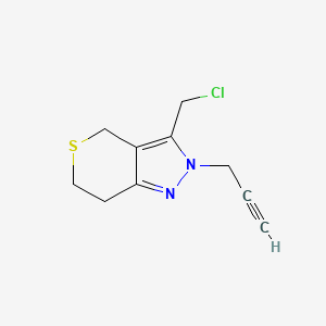 molecular formula C10H11ClN2S B1479659 3-(Chloromethyl)-2-(prop-2-yn-1-yl)-2,4,6,7-tetrahydrothiopyrano[4,3-c]pyrazole CAS No. 2091137-78-7