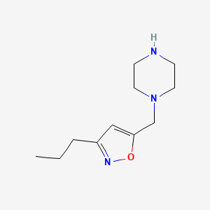 molecular formula C11H19N3O B14796598 1-[(3-Propyl-1,2-oxazol-5-yl)methyl]piperazine 