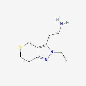 2-(2-Ethyl-2,4,6,7-tetrahydrothiopyrano[4,3-c]pyrazol-3-yl)ethan-1-amine