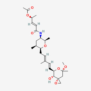 molecular formula C28H43NO8 B14796601 [(E,2S)-5-[[(2R,3R,5S,6S)-6-[(2E,4E)-5-[(3R,4R,5R,7S)-4-hydroxy-7-methoxy-7-methyl-1,6-dioxaspiro[2.5]octan-5-yl]-3-methylpenta-2,4-dienyl]-2,5-dimethyloxan-3-yl]amino]-5-oxopent-3-en-2-yl] acetate 