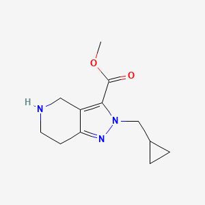 molecular formula C12H17N3O2 B1479661 methyl 2-(cyclopropylmethyl)-4,5,6,7-tetrahydro-2H-pyrazolo[4,3-c]pyridine-3-carboxylate CAS No. 2098090-82-3