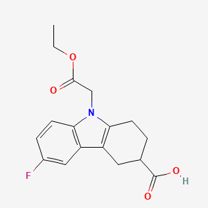 molecular formula C17H18FNO4 B14796626 9-Ethoxycarbonylmethyl-6-fluoro-2,3,4,9-tetrahydro-1h-carbazole-3-carboxylic acid 