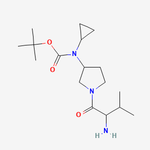 molecular formula C17H31N3O3 B14796654 tert-Butyl (1-((S)-2-amino-3-methylbutanoyl)pyrrolidin-3-yl)(cyclopropyl)carbamate 