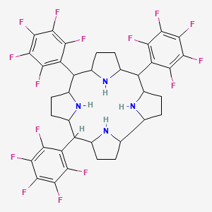 molecular formula C37H31F15N4 B14796663 5,10,15-tris(2,3,4,5,6-pentafluorophenyl)-2,3,4,5,6,7,8,9,10,11,12,13,14,15,16,17,18,19,21,22,23,24-docosahydro-1H-corrin 