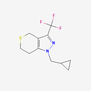 molecular formula C11H13F3N2S B1479671 1-(Cyclopropylmethyl)-3-(trifluoromethyl)-1,4,6,7-tetrahydrothiopyrano[4,3-c]pyrazole CAS No. 2098009-44-8