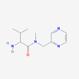 molecular formula C11H18N4O B14796842 2-amino-N,3-dimethyl-N-(pyrazin-2-ylmethyl)butanamide 