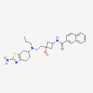 N-[3-[2-[(2-amino-4,5,6,7-tetrahydro-1,3-benzothiazol-6-yl)-propylamino]ethyl]-3-hydroxycyclobutyl]naphthalene-2-carboxamide