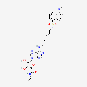 molecular formula C30H40N8O6S B14796871 N6-Dansylhexyl-5'-ethylcarboxamidoadenosine 