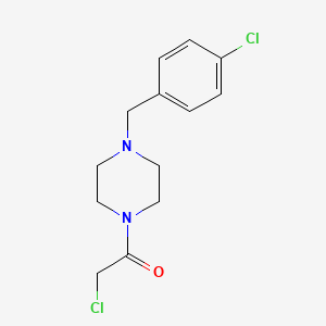 2-Chloro-1-[4-[(4-chlorophenyl)methyl]piperazin-1-yl]ethanone