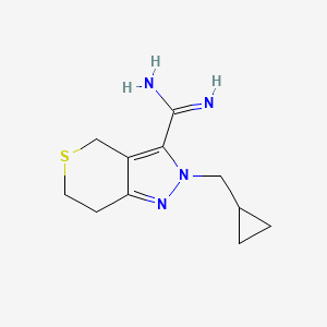 molecular formula C11H16N4S B1479688 2-(Cyclopropylmethyl)-2,4,6,7-tetrahydrothiopyrano[4,3-c]pyrazole-3-carboximidamide CAS No. 2098022-52-5