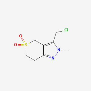 molecular formula C8H11ClN2O2S B1479690 3-(Chloromethyl)-2-methyl-2,4,6,7-tetrahydrothiopyrano[4,3-c]pyrazole 5,5-dioxide CAS No. 2090381-91-0