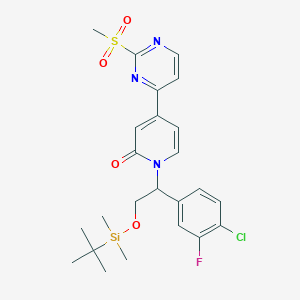 1-(2-(tert-butyldimethylsilyloxy)-1-(4-chloro-3-fluorophenyl)ethyl)-4-(2-(methylsulfonyl)pyrimidin-4-yl)pyridin-2(1H)-one