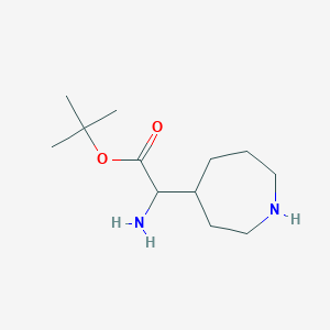 molecular formula C12H24N2O2 B14796940 Tert-butyl 2-amino-2-(azepan-4-yl)acetate 