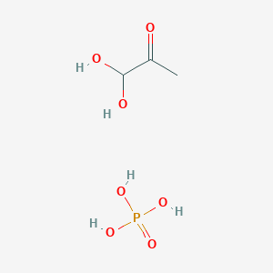 molecular formula C3H9O7P B14796948 1,1-Dihydroxypropan-2-one;phosphoric acid 