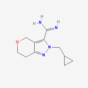 molecular formula C11H16N4O B1479700 2-(Cyclopropylmethyl)-2,4,6,7-tetrahydropyrano[4,3-c]pyrazole-3-carboximidamide CAS No. 2097968-22-2