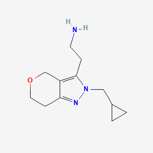 molecular formula C12H19N3O B1479703 2-(2-(Cyclopropylmethyl)-2,4,6,7-tetrahydropyrano[4,3-c]pyrazol-3-yl)ethan-1-amine CAS No. 2098090-70-9