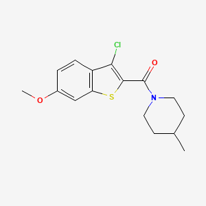 molecular formula C16H18ClNO2S B14797033 (3-Chloro-6-methoxy-1-benzothiophen-2-yl)(4-methylpiperidin-1-yl)methanone 