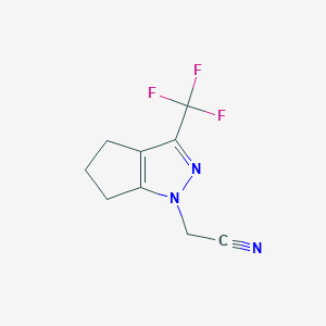 molecular formula C9H8F3N3 B1479707 2-(3-(trifluoromethyl)-5,6-dihydrocyclopenta[c]pyrazol-1(4H)-yl)acetonitrile CAS No. 2098091-04-2