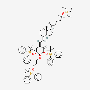 molecular formula C84H118O5Si4 B14797076 3-[(1R,2R,4Z,6R)-4-[(2E)-2-[(1R,3aS,7aR)-7a-methyl-1-[(2R)-6-methyl-6-triethylsilyloxyheptan-2-yl]-2,3,3a,5,6,7-hexahydro-1H-inden-4-ylidene]ethylidene]-2,6-bis[[tert-butyl(diphenyl)silyl]oxy]-3-methylidenecyclohexyl]oxypropoxy-tert-butyl-diphenylsilane CAS No. 144848-25-9