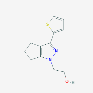 molecular formula C12H14N2OS B1479709 2-(3-(thiophen-2-yl)-5,6-dihydrocyclopenta[c]pyrazol-1(4H)-yl)ethan-1-ol CAS No. 2098020-52-9