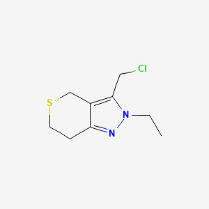 molecular formula C9H13ClN2S B1479713 3-(Chloromethyl)-2-ethyl-2,4,6,7-tetrahydrothiopyrano[4,3-c]pyrazole CAS No. 2090371-16-5