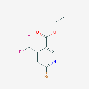 molecular formula C9H8BrF2NO2 B14797134 Ethyl 6-bromo-4-(difluoromethyl)nicotinate 