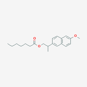 Heptanoic acid, 2-(6-methoxy-2-naphthalenyl)propyl ester