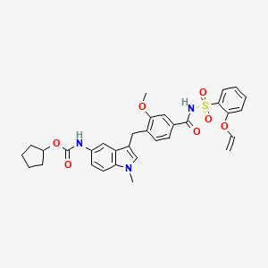 Carbamic acid, [3-[[4-[[[[2-(ethenyloxy)phenyl]sulfonyl]amino]carbonyl]-2-methoxyphenyl]methyl]-1-methyl-1H-indol-5-yl]-, cyclopentyl ester