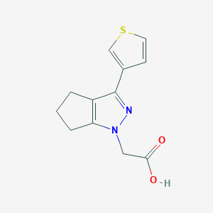 molecular formula C12H12N2O2S B1479728 2-(3-(thiophen-3-yl)-5,6-dihydrocyclopenta[c]pyrazol-1(4H)-yl)acetic acid CAS No. 2097968-97-1
